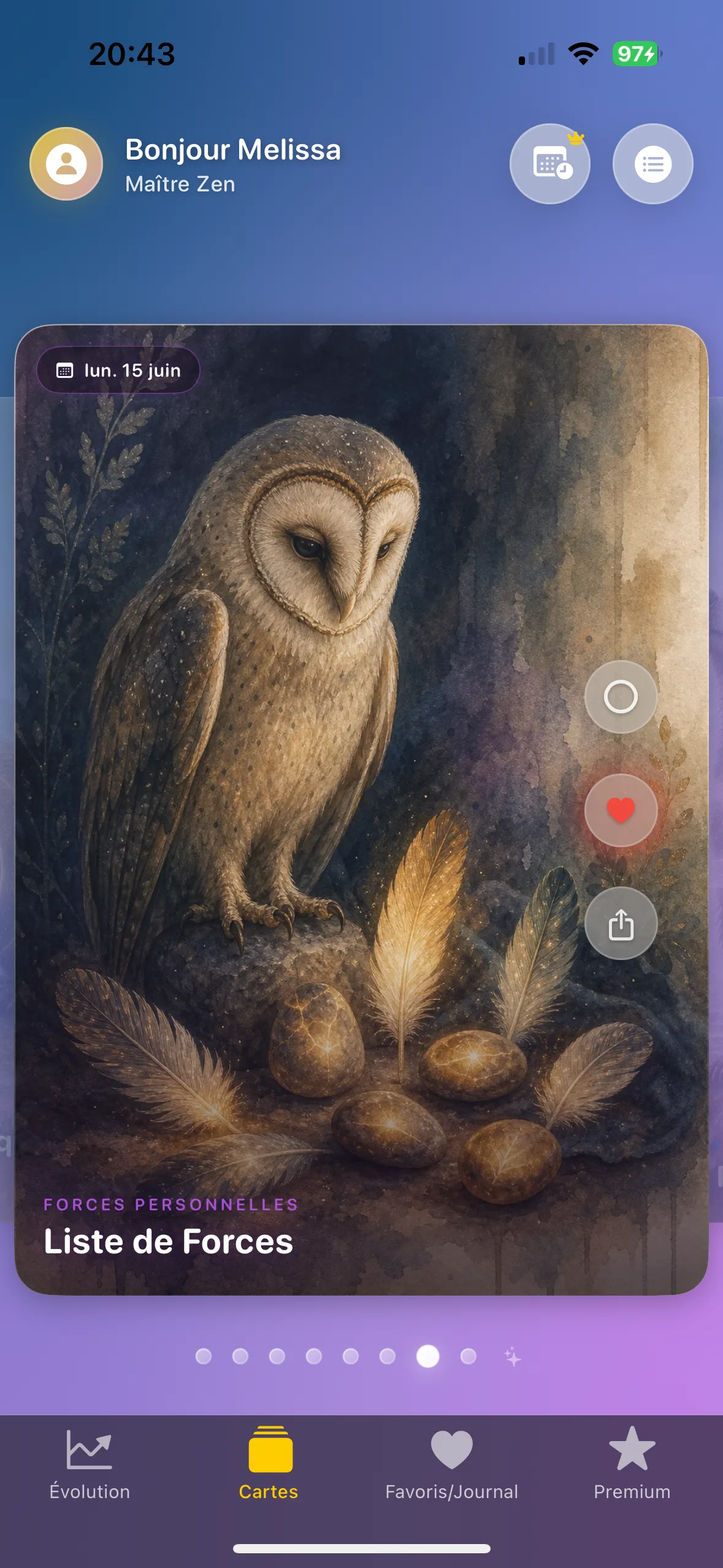 Daily Ritual Card daily ritual screen