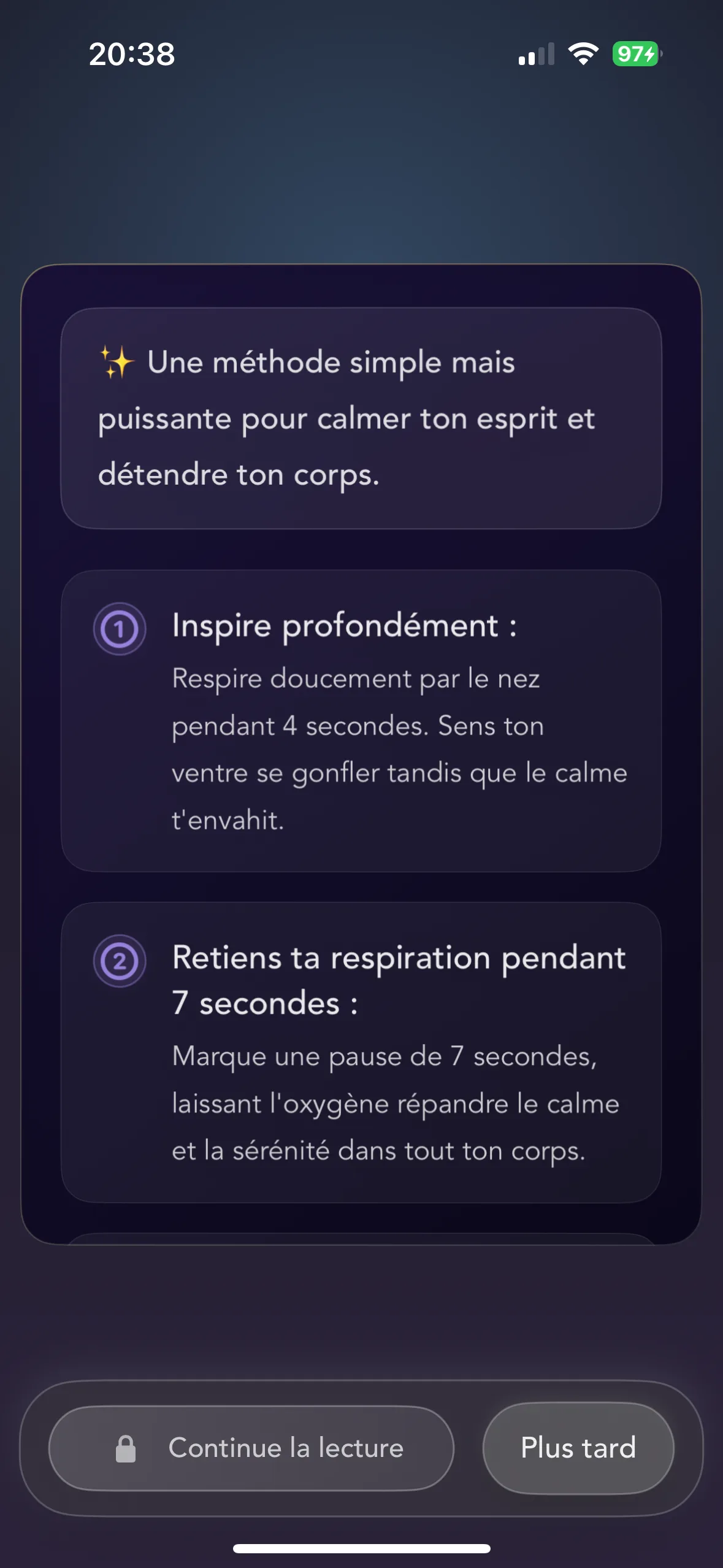 Suis un geste calme
